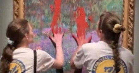 Monet'nin tablosuna boyalı protesto gerçekleştiren iklim aktivistleri gözaltına alındı