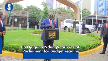 CS Njuguna Ndung'u arrives at Parliament for Budget reading