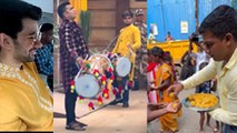 Karan Deol Drisha Acharya Haldi Ceremony में Punjabi Dhol, Sweets Distribution Full Video | Boldsky