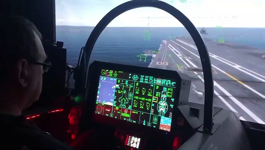 Kenneth Mockford landing the F35-B Lightning jet simulator
