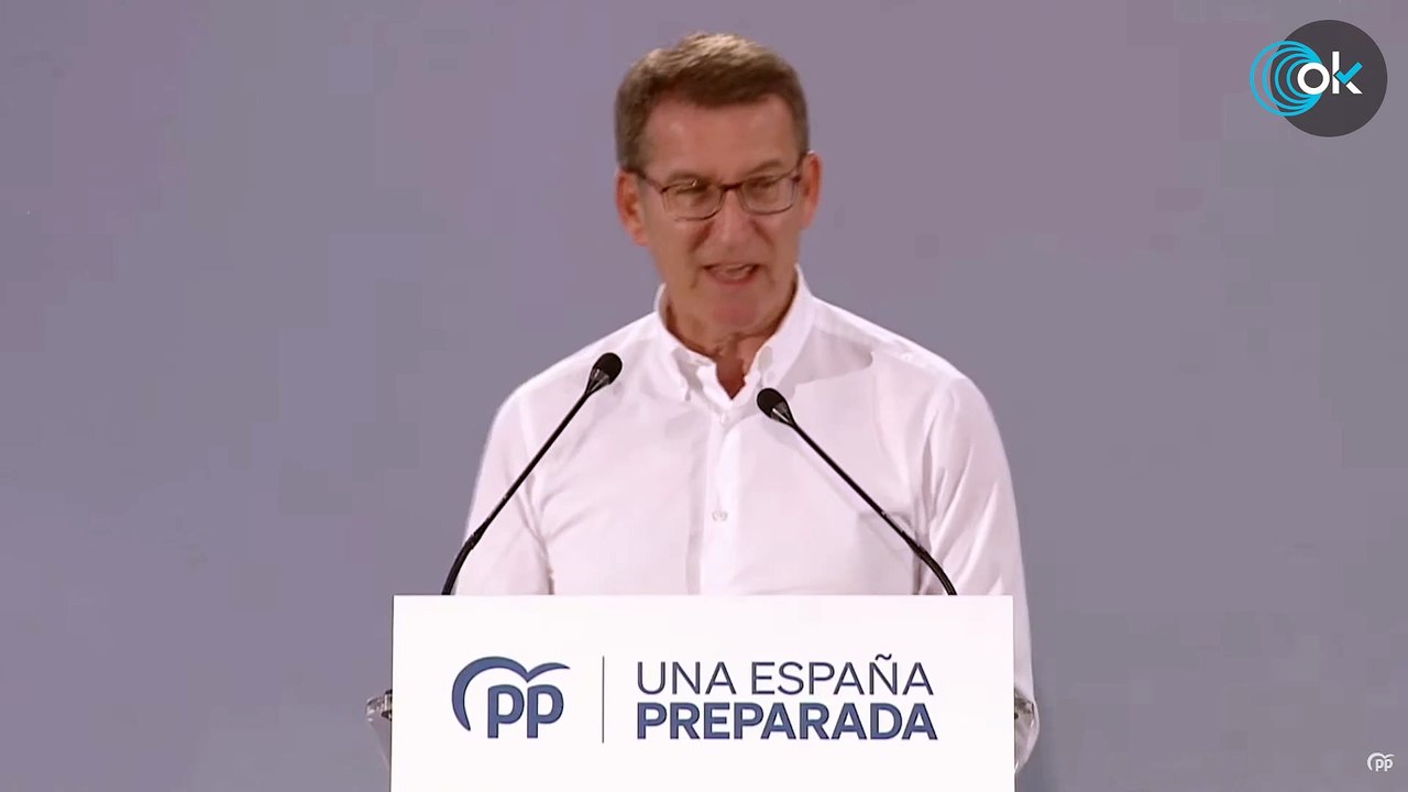 Feijóo a Sánchez «Lo que va como una moto es el precio de los alimentos y las hipotecas»