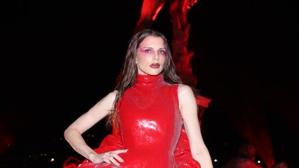 Julia Fox’s Dramatic Take on the Peplum Trend Features a Thong Cutout and Super-High Slit