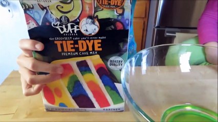 How to bake a Tie-Dye Cake - rainbow color homemade premium cake mix by Buff Goldman