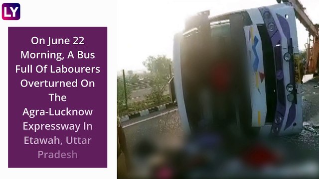 Uttar Pradesh Accident: 30 Injured After Bus Overturns In On Agra-Lucknow Expressway In Etawah As Drives Falls Asleep