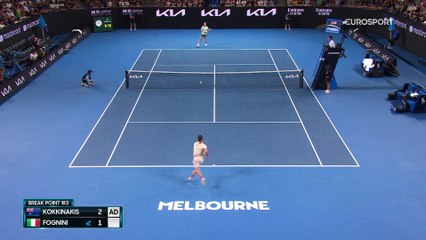 Kokkinakis a roué Fognini de coups gagnants : les temps forts en vidéo