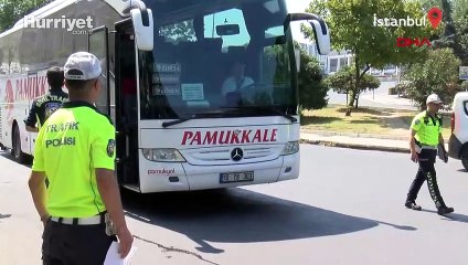 Otogarda bayram öncesi otobüslere denetim