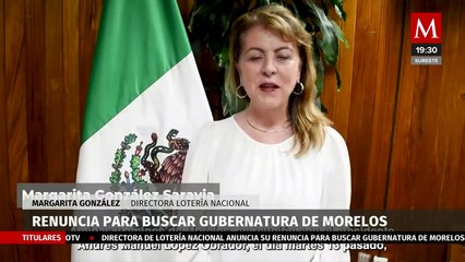 Margarita González anuncia su renuncia para buscar gubernatura de Morelos en 2024