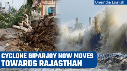 Download Video: Cyclone Biparjoy News: After wreaking havoc in Gujarat, cyclone moves to Rajasthan | Oneindia News