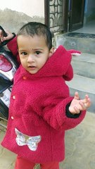 Trishu ready to wear cap to go outside -dm