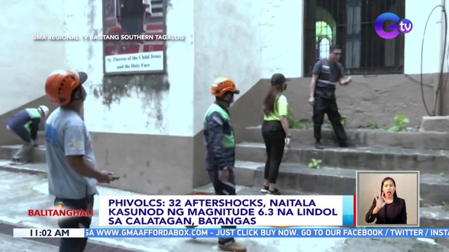 32 aftershocks, naitala kasunod ng magnitude 6.3 na lindol sa Calatagan, Batangas — PHIVOLCS