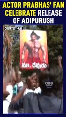 Actor Prabhash's fans celebrate the release of the movie Adipurush #shorts