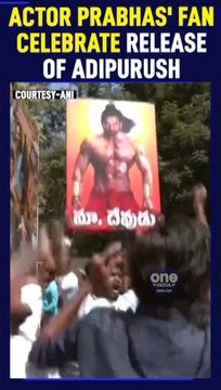 Actor Prabhash's fans celebrate the release of the movie Adipurush #shorts