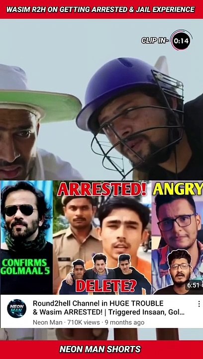Wasim R2h on getting ARRESTED & Jail Experience! | Round2hell Wasim NewS Shorts Facts #shorts