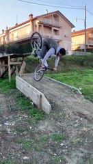 Cyclist's Ramp Stunt Fails