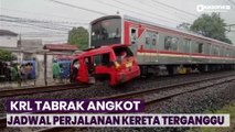 Tersangkut di Perlintasan, Angkot Ringsek Ditabrak KRL Jakarta-Bogor