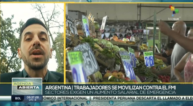 Trabajadores argentinos se movilizan contra el FMI