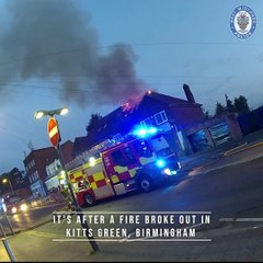 Dramatic moment police rescue people from burning building in Birmingham