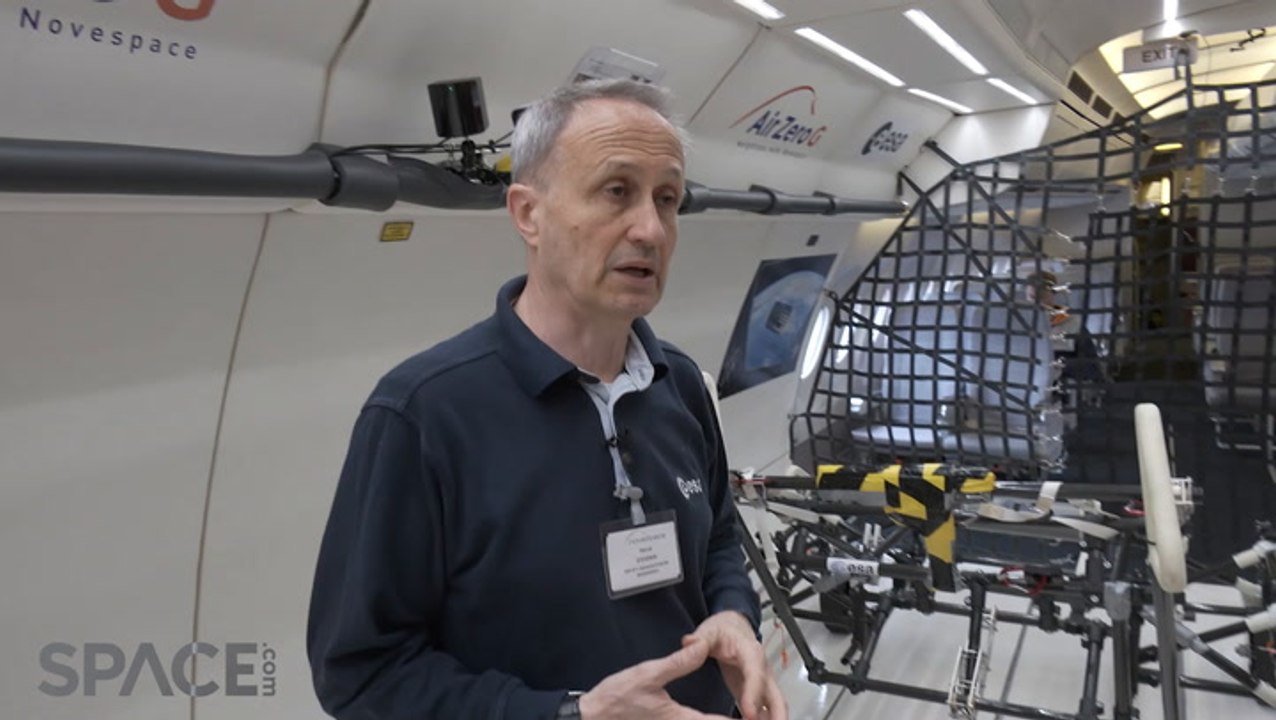 Astronaut Testing Lunar Wheelbarrow In Moon-Like Gravity On Parabolic
