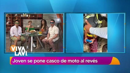 Hombre se pone el casco al revés y se hace viral