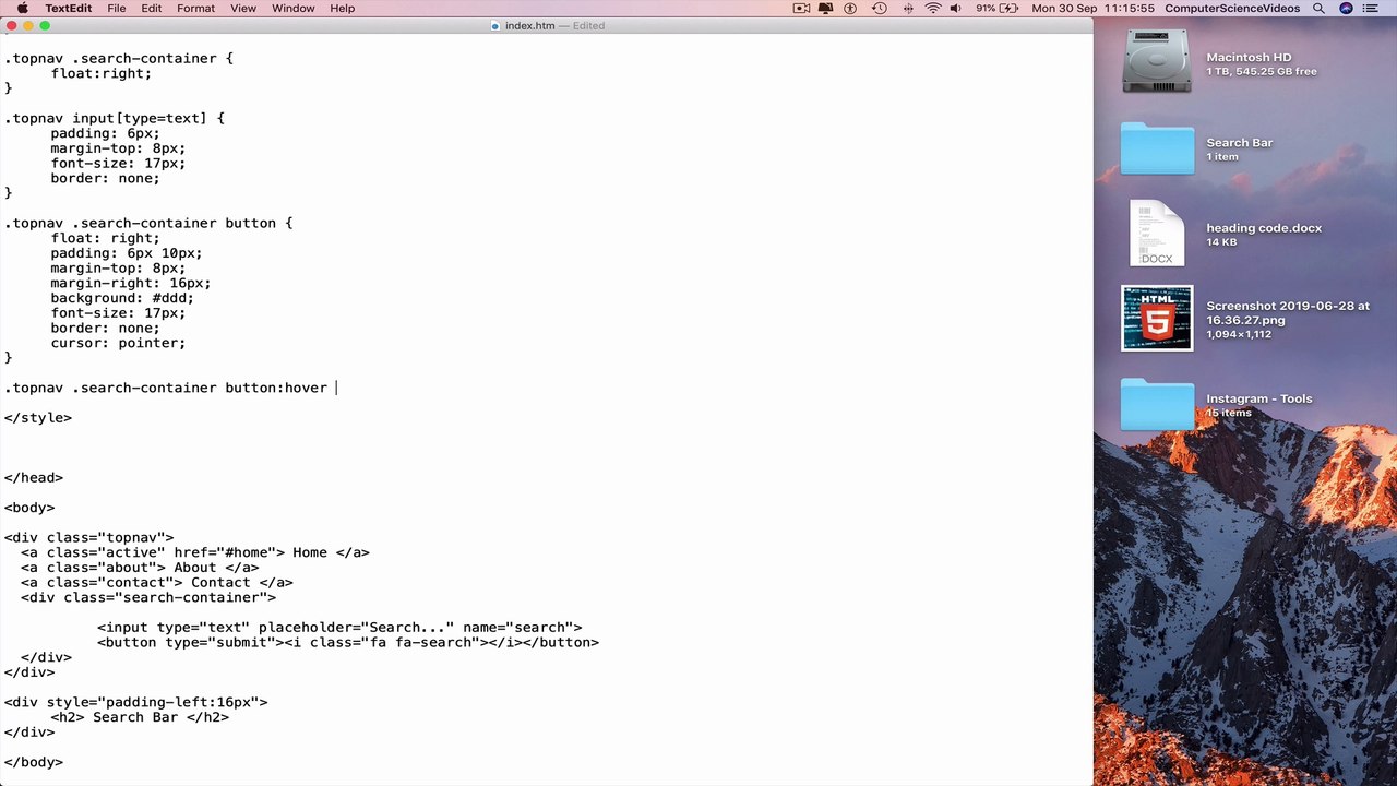 How to CODE a Search Bar Using HTML5 & CSS3 - Basic Tutorial | New