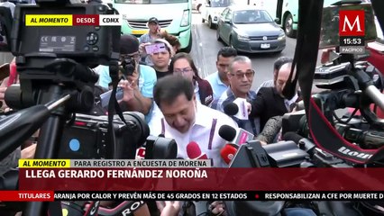 Fernández Noroña llega al registro de la encuesta para la candidatura presidencial por Morena