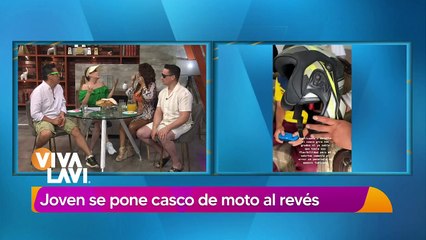 Hombre se pone el casco al revés y se hace viral