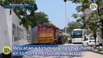 Rescatan a 127 migrantes hacinados en torton en el sur de Veracruz; ¡pudo ser trágico!