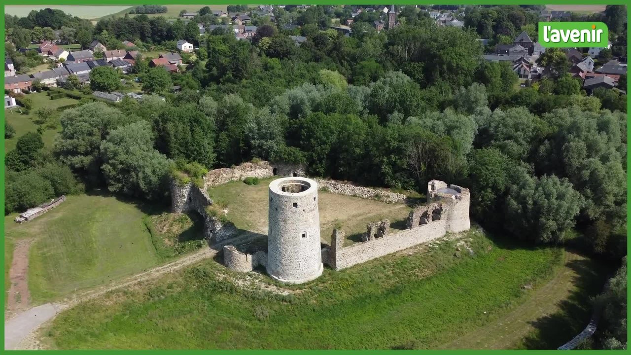 Le Brabant wallon vu du ciel : Les ruines du château de Walhain