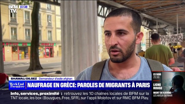 Naufrage en Grèce: Je suis triste parce qu'eux aussi sont humains, je veux que l'Europe nous aide , affirme Shawalli, demandeur d'asile afghan à Paris