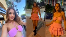 Nia Sharma Miami Vacation Bold Look Video Viral, Pink Bralette में.... | Boldsky