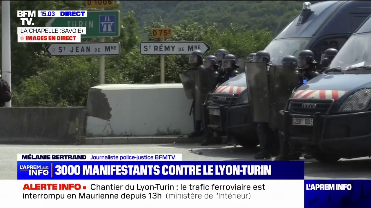 Chantier du Lyon-Turin: plus de 3000 personnes manifestent actuellement contre le projet annonce le ministère de l'Intérieur