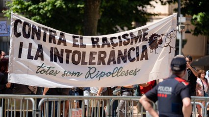 Manifestación antifascista en Ripoll contra la nueva alcaldesa, Sílvia Orriols