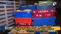 Intervienen 3 locales clandestinos donde almacenaban pollos de manera insalubre en Comas