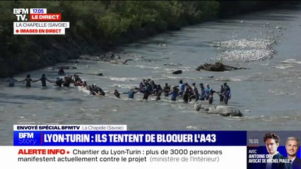 Lyon-Turin: un groupe de personnes tente de bloquer l'A43 durant la manifestation contre le projet