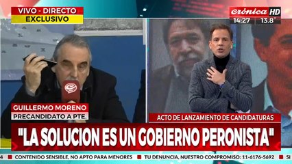 Guillermo Moreno lanzó su acto para las elecciones