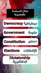 مفردات سياسة باللغة الإنجليزية مع الترجمة للمبتدئين.