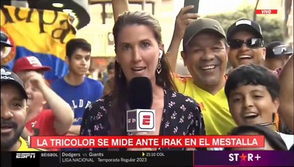 Acoso en vivo a periodista deportiva antes de amistoso de Colombia