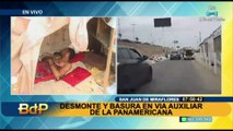 SJM: basura, desmonte y covachas en la vía auxiliar de la Panamericana Sur son un peligro