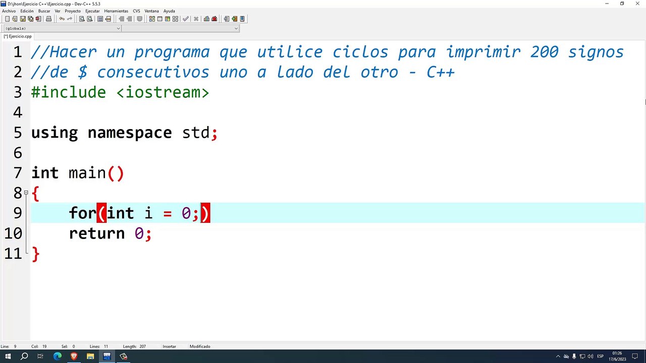 Hacer un programa que utilice ciclos para imprimir 200 signos de $ consecutivos uno a lado del otro en C++