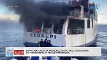 Barko, nasunog sa Panglao, Bohol; PCG, nagsagawa ng firefighting at rescue operations | GMA Integrated News Bulletin