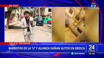 Pelea entre barristas de la “U” y Alianza ocasiona destrozos en calles de VES
