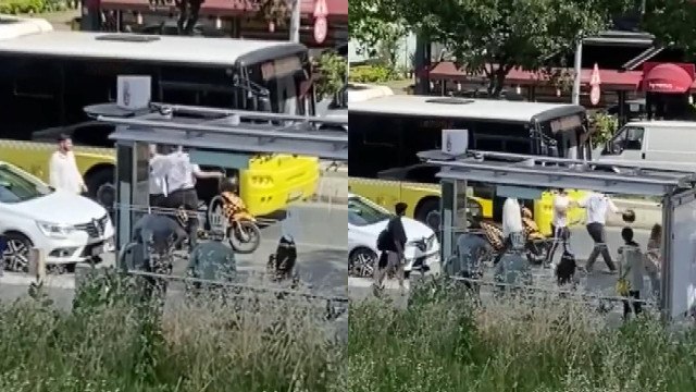 Şoförüyle tartıştığı İETT otobüsünün camını kırdı 