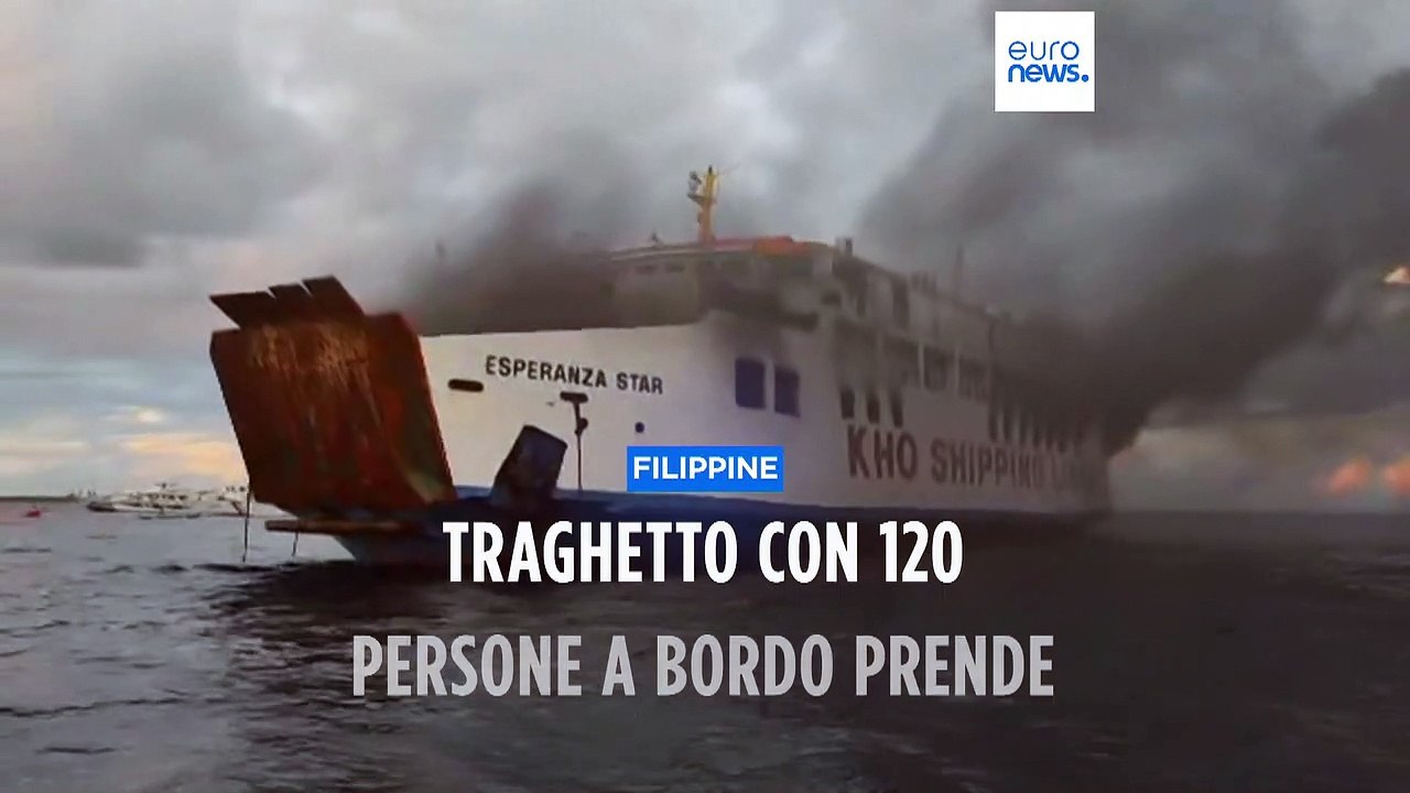 Traghetto in fiamme nelle Filippine. Paura per 120 persone