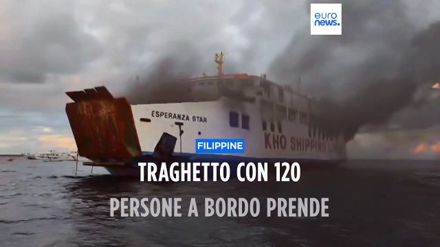 Traghetto in fiamme nelle Filippine. Paura per 120 persone