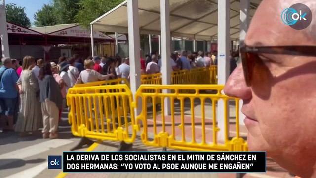 La deriva de los socialistas en el mitin de Sánchez en Dos Hermanas: Yo voto al PSOE aunque me engañen