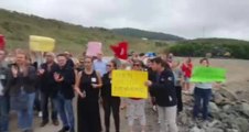 İstanbul'da Sarıyer sakinleri, Uskumruköy'deki beton santrali inşaatını protesto etti