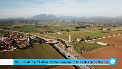 Greu accident a l'N-260 a Navata deixa quatre ferits, amb dos en estat crític