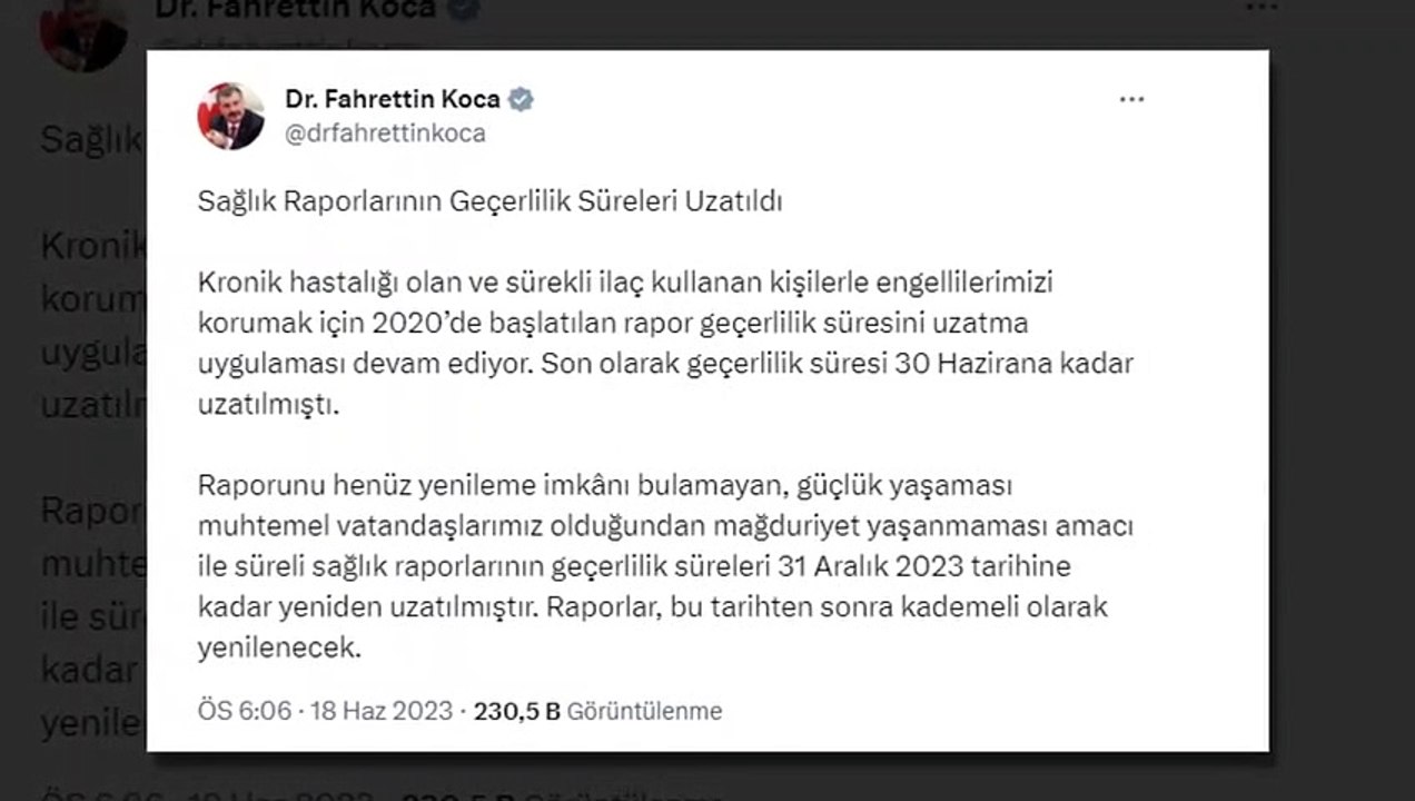 La durée de validité des bulletins de santé a été prolongée jusqu'au 31 décembre.