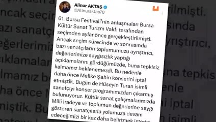 Seçim öncesi yaptığı paylaşımla tepki çeken Hüseyin Turan'ın konseri iptal edildi