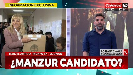 Elegida intendenta, Rossana Chahla comentó: "Veo a Manzur como candidato a presidente"